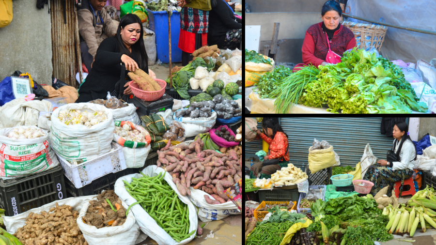 <p>Vendors supply locally produced organic fresh greens at the Haat. (Pictures by Purav Pradhan)</p>
